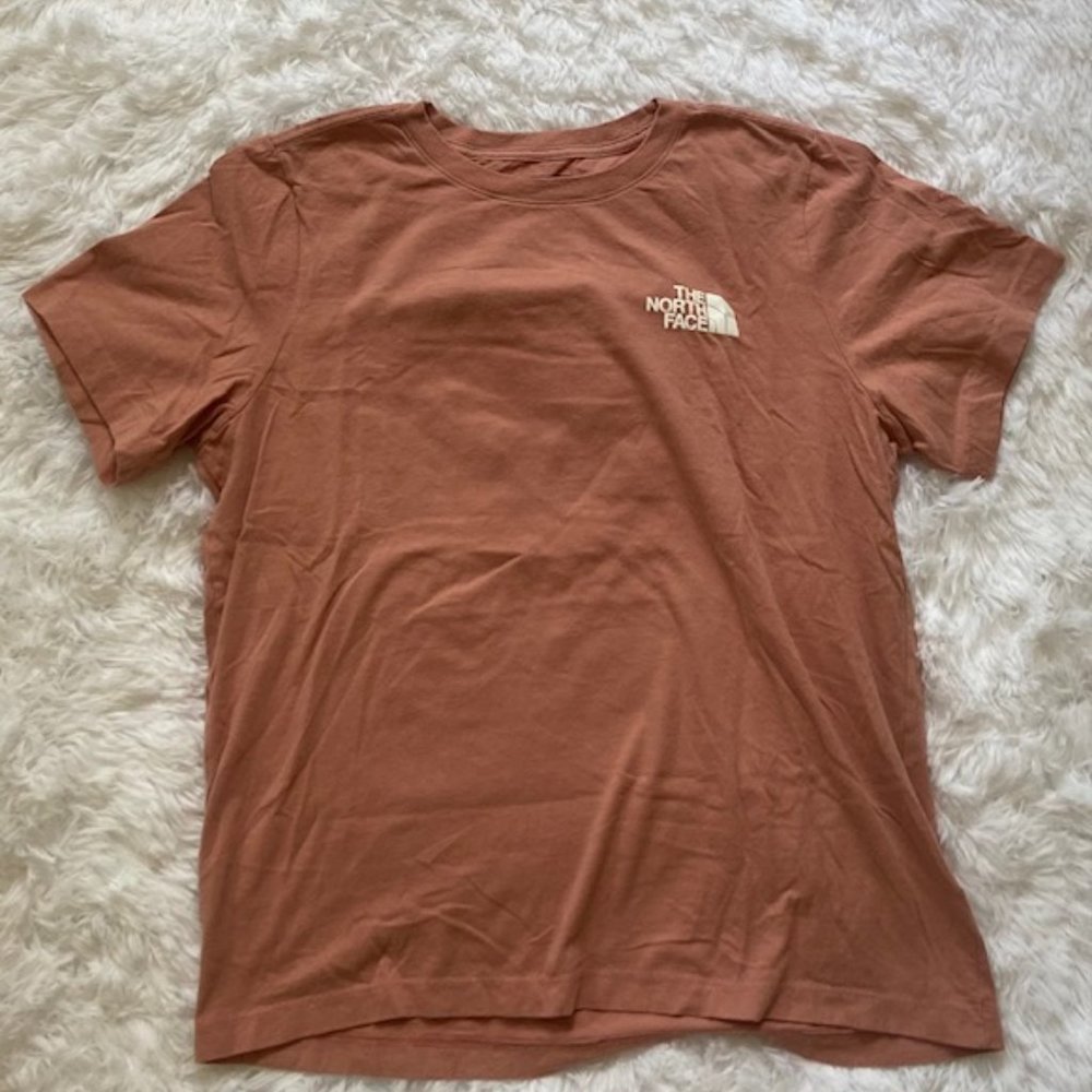 North Face, salmon colored, t shirt, size medium